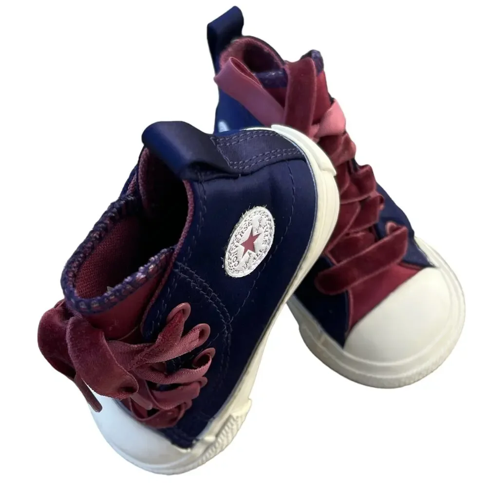 Converse Chuck Taylor All Star Satin Velvet Laces Shoes Baby Sz 4